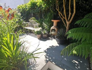 Upper terrace seating area