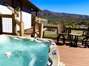 6 person hot tub with mountain view