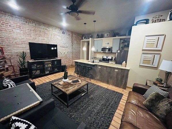 Enjoy the open living room & kitchen for fun group entertainment. 