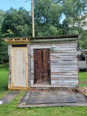 shower house and outhouse..