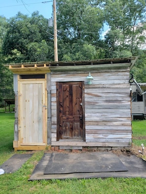 shower house and outhouse..