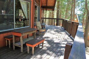 You'll BBQ on the deck that surrounds the house on 3 sides.