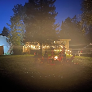 Backyard at night