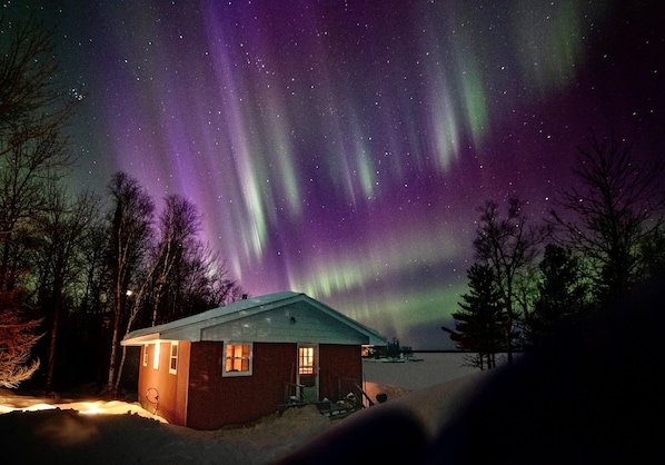Northern lights seen over the Kabby Cabin in mid March.