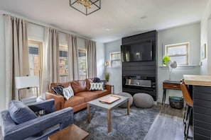 Living room with plenty of seating for the whole crew!