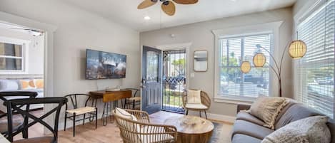 Welcome to Unit 1! Spacious living area to kick your feet up after a day at Coronado Beach!