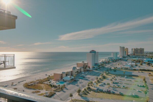 Beautiful view of gulf and overflow parking lot (perfect if you bring your boat or trailer your bikes).