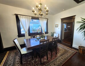 In the dining room you can feel the history and character of the house. 