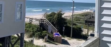 The beach view to your right as you sit on the deck. 