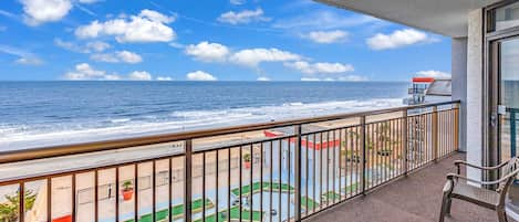 Enjoy the direct view of the ocean from the balcony! Balcony extends to living room and master. Watch the sunrise with your coffee!