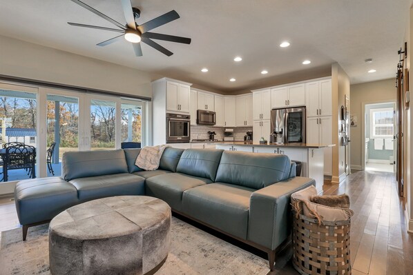 Enjoy a spacious living room + open floor plan