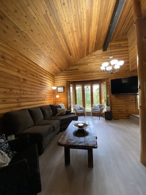 Living Room with Large Ceilings 