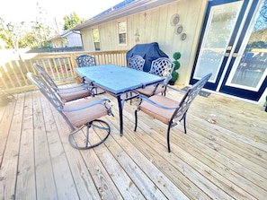 Patio with grill and seating