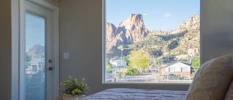 View of ElCap from master bedroom w/Access to Viewing Deck/Fire Pit/Swing Chair