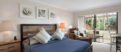Spacious master bedroom with king size bed and private walkout lanai
