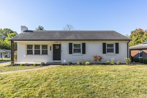 Front of the house from the sidewalk.