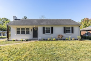 Front of the house from the sidewalk.