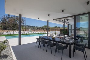 Shaded Outside Dining Area