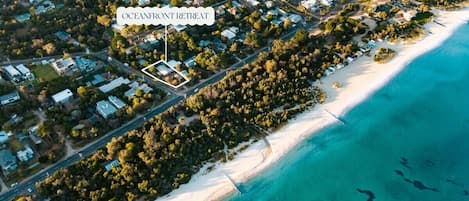 The location of the home, across from the beach