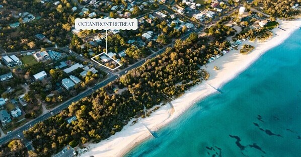 The location of the home, across from the beach