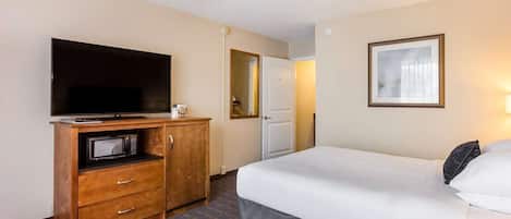 Spacious unit with a Queen size bed and flat screen TV