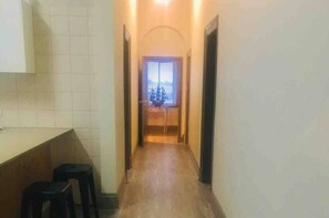 A view down the passage to the top of the stair case