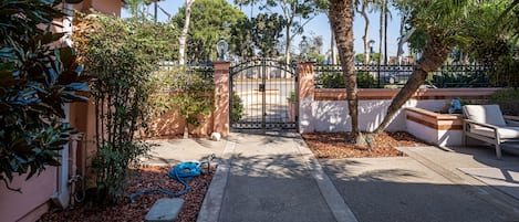 Gated front courtyard
