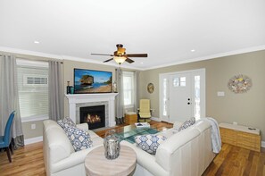 Living Room with Big Screen Smart TV