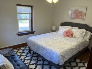 Double bed with a futon.