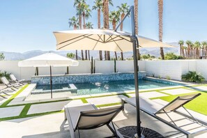 Bright daylight at the poolside