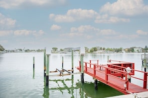 You are sure to see dolphins, birds, possibly manatees, and tons of fish from the backyard! Watch the sunrise in your own backyard, and/or have a BBQ by the water! The dock is available to our guests and you can even bring your boat!