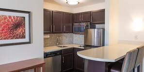 Enjoy preparing a quick meal in your kitchen.