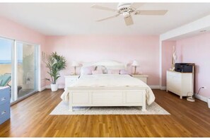 Lovely gigantic bedroom with king bed and a sleeper full sofa! 