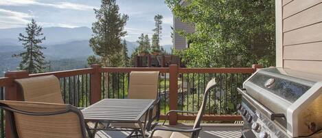 Main level balcony with panoramic mountain views