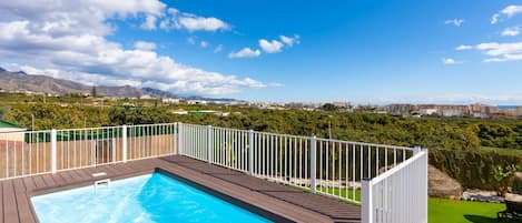 Private pool and terrace with sea views