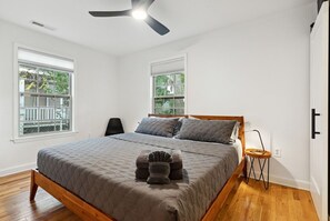 Master Bedroom with King bed and attached master bathroom.