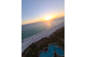 sunset over the pier