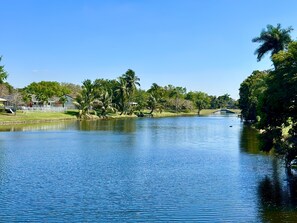 Neighborhood canal view from nearby park