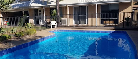 Pool in the front yard