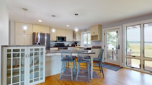 Kitchen with bar seating