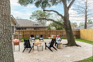 A charming open-air seating area for outdoor relaxation and fun