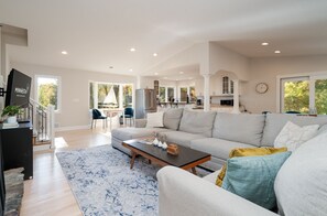 Open concept, but comfortable space for gatherings