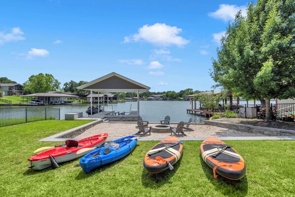 Shorewood Manor has 2 kayaks, 2 stand up paddleboards, and a lily pad available for guest to use!