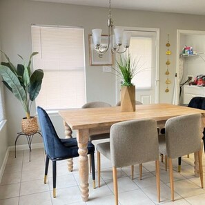 Cozy dining table for 6, perfect for sharing delicious meals and good times