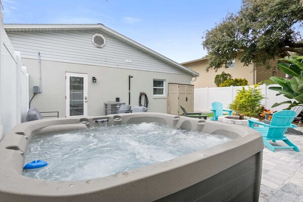 Relax after a long day of exploring in the 6 person hot tub