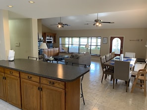 Kitchen bar and dining table