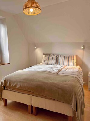 First floor bedroom with double bed.,