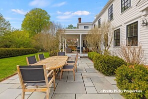 Side patio near the main entrance.