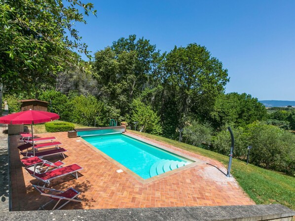 Plant, Water, Sky, Swimming Pool, Azure, Tree, Shade, Outdoor Furniture, Rectangle, Grass