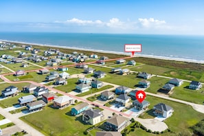 Short walk to the beach or rent a golf buggy and arrive in style!